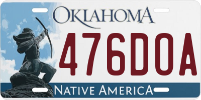OK license plate 476DOA