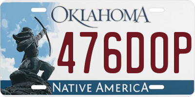 OK license plate 476DOP