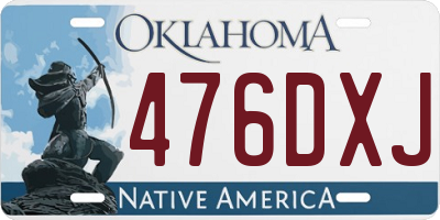 OK license plate 476DXJ