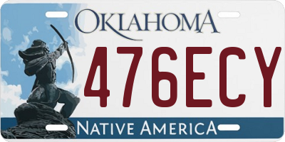OK license plate 476ECY