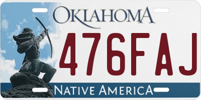 OK license plate 476FAJ