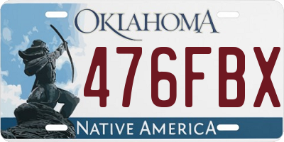 OK license plate 476FBX