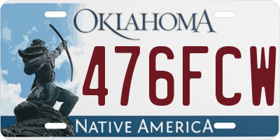 OK license plate 476FCW