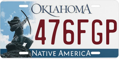 OK license plate 476FGP