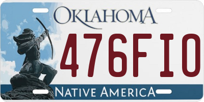 OK license plate 476FIO
