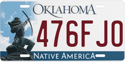 OK license plate 476FJO