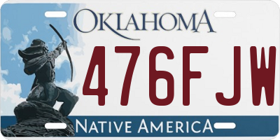 OK license plate 476FJW