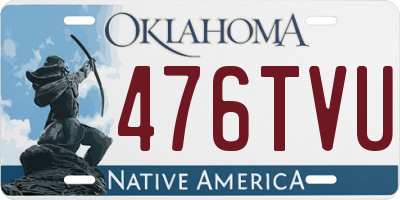 OK license plate 476TVU