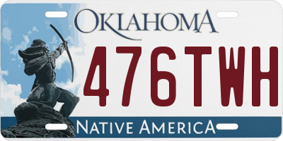 OK license plate 476TWH