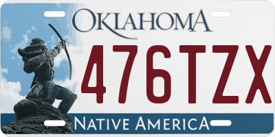OK license plate 476TZX