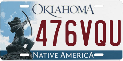 OK license plate 476VQU