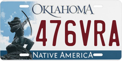 OK license plate 476VRA