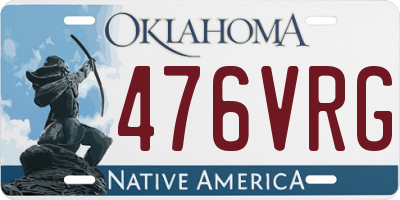 OK license plate 476VRG
