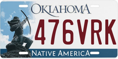 OK license plate 476VRK