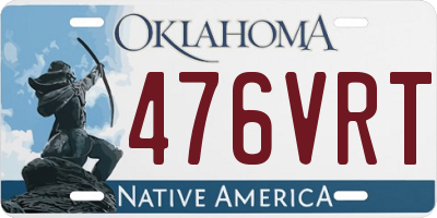OK license plate 476VRT