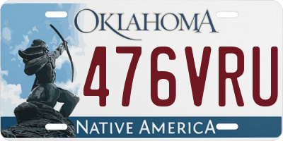 OK license plate 476VRU