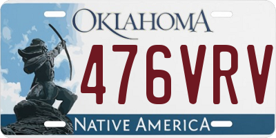 OK license plate 476VRV