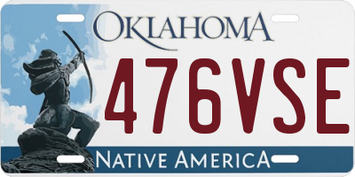 OK license plate 476VSE