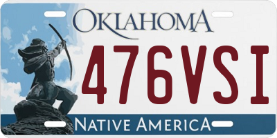 OK license plate 476VSI