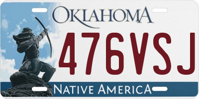OK license plate 476VSJ