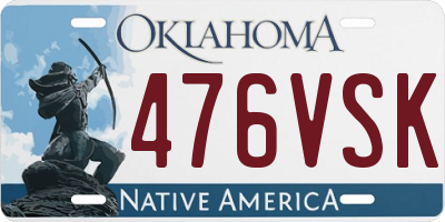 OK license plate 476VSK