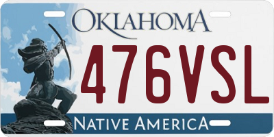 OK license plate 476VSL