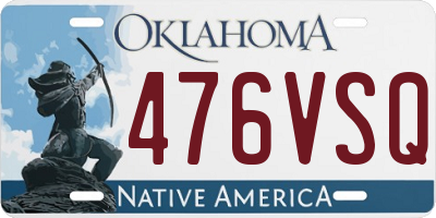 OK license plate 476VSQ