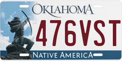 OK license plate 476VST