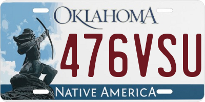 OK license plate 476VSU