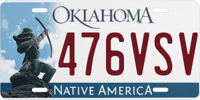 OK license plate 476VSV