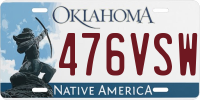 OK license plate 476VSW