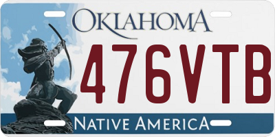 OK license plate 476VTB