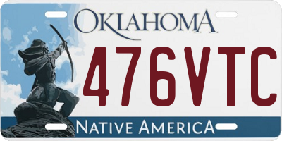 OK license plate 476VTC