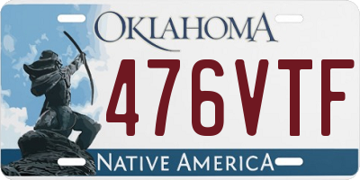OK license plate 476VTF