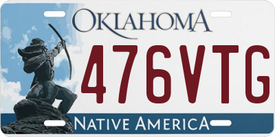 OK license plate 476VTG