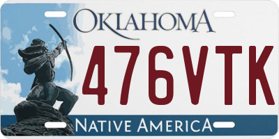 OK license plate 476VTK
