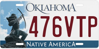 OK license plate 476VTP