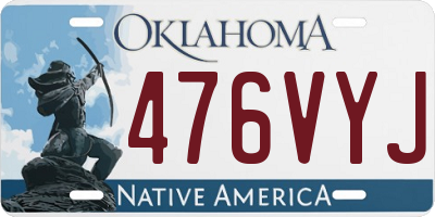 OK license plate 476VYJ