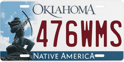 OK license plate 476WMS
