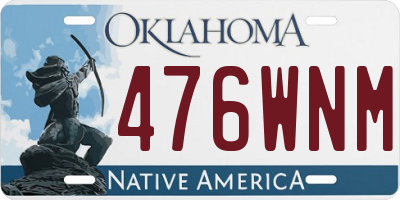 OK license plate 476WNM
