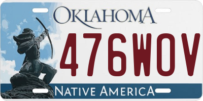OK license plate 476WOV