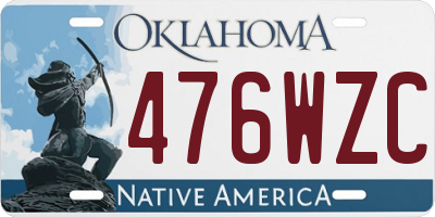 OK license plate 476WZC