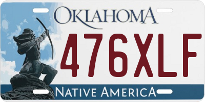OK license plate 476XLF