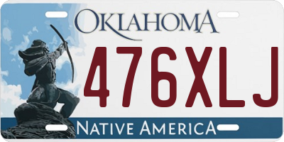OK license plate 476XLJ