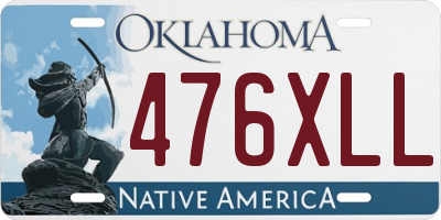OK license plate 476XLL