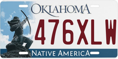 OK license plate 476XLW