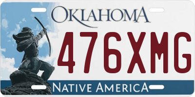 OK license plate 476XMG