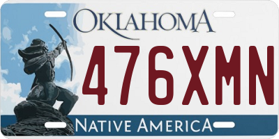 OK license plate 476XMN