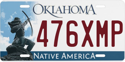 OK license plate 476XMP