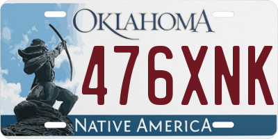 OK license plate 476XNK